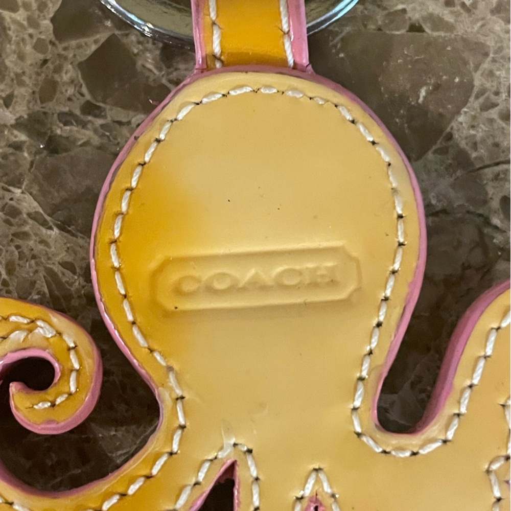 COACH Octopus Patent Leather Keychain Bag Charm - Picture 8 of 12